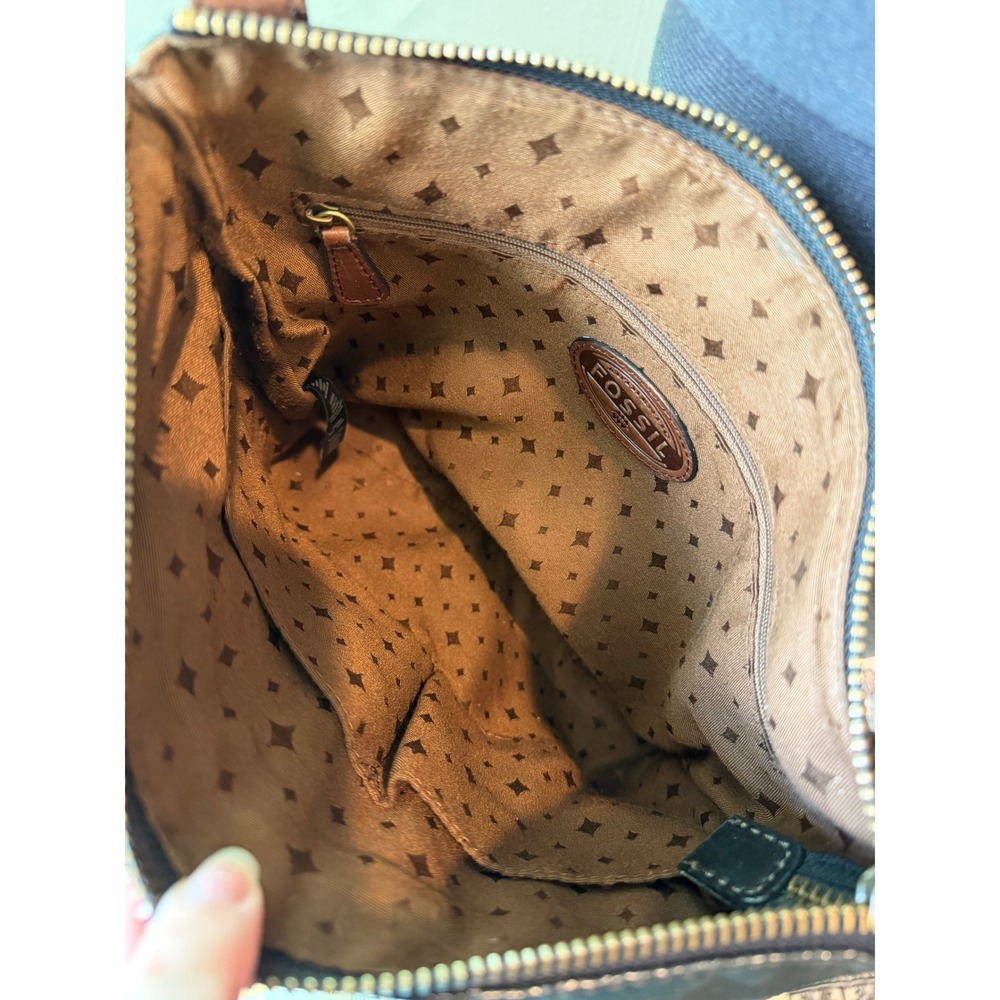 Fossil Explorer Crossbody Black Leather Boho Utility Vintage Dark Academia Boho - Picture 10 of 11